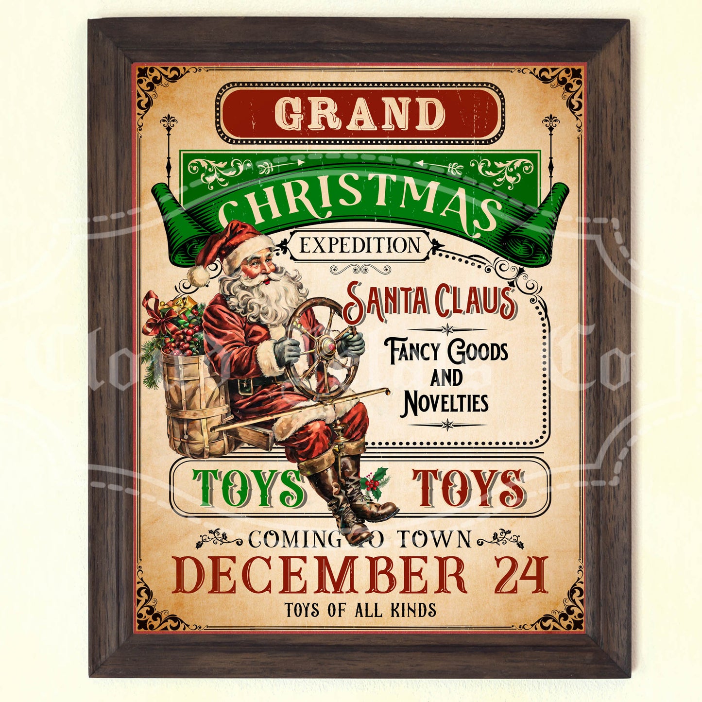 Vintage Christmas Toy Poster Printable – Christmas Grand Expedition Digital Download