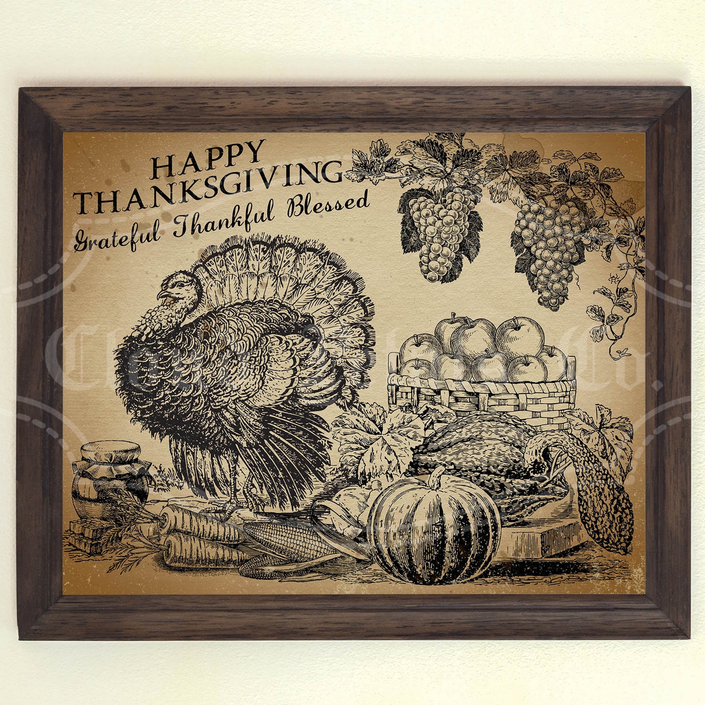 Printable old fashioned Thanksgiving wall art