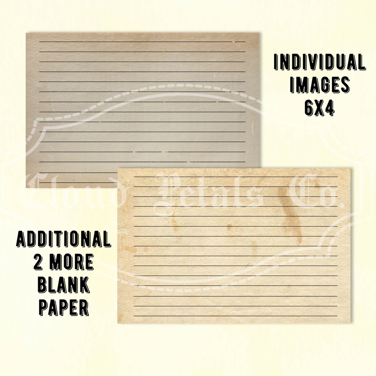 Printable vintage recipe card back