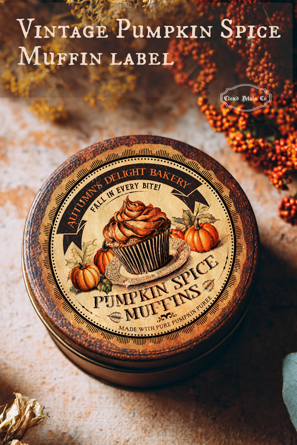 Vintage Fall Bakery Labels Printable – Pumpkin Bread & Apple Cider Tags