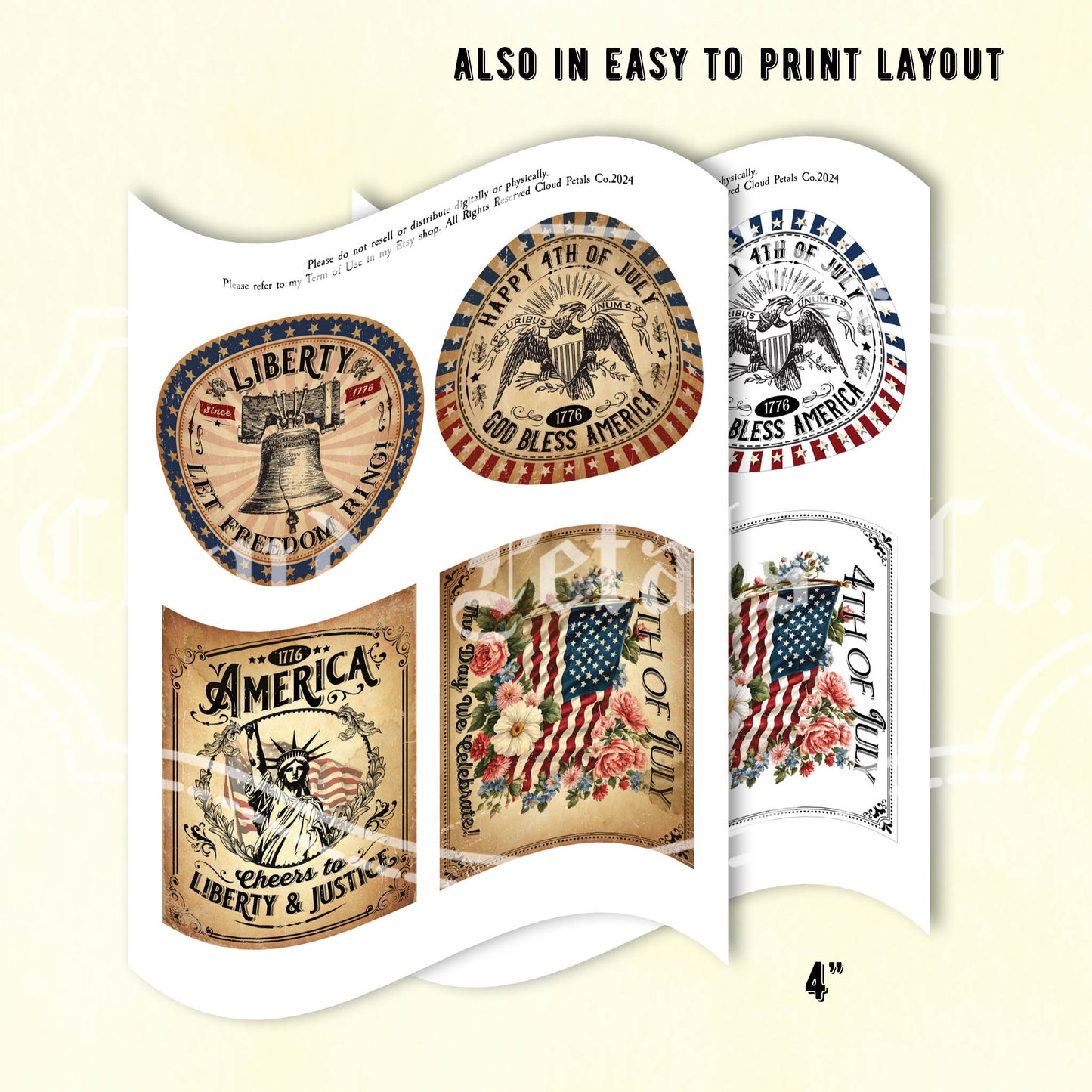 bundle set of 4th of July labels