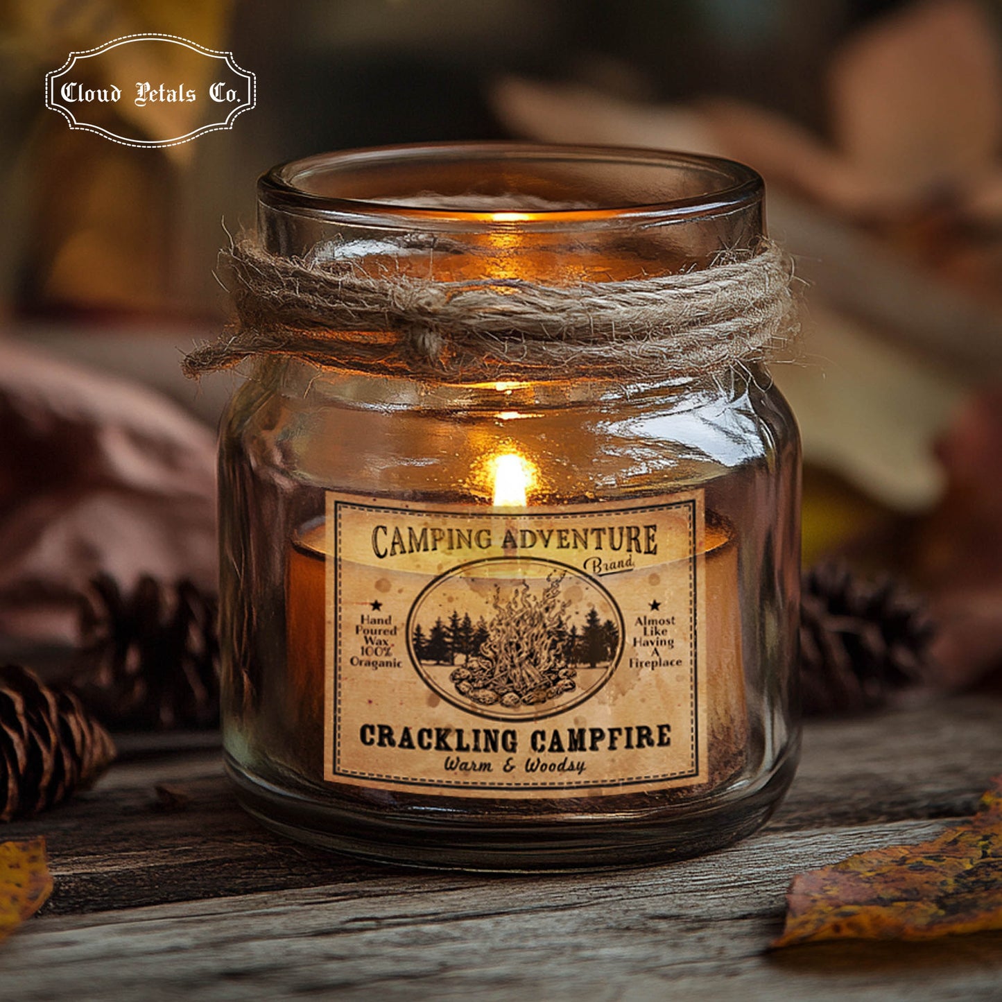 Vintage Fall Candle Labels – Campfire Coffee & Crackling Fire Tags