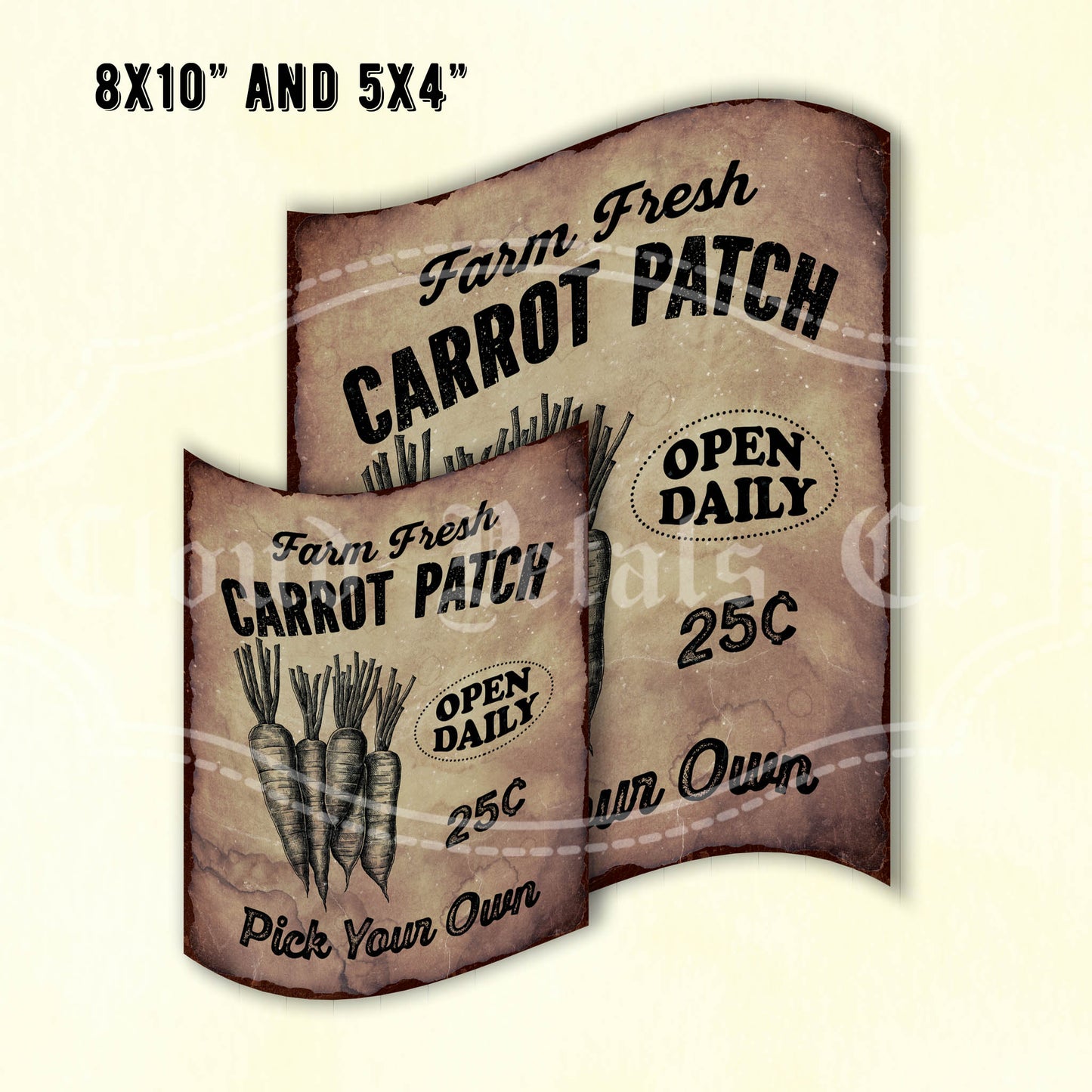 Primitive Carrot Patch Wall Art – Printable Farmhouse Easter Decor