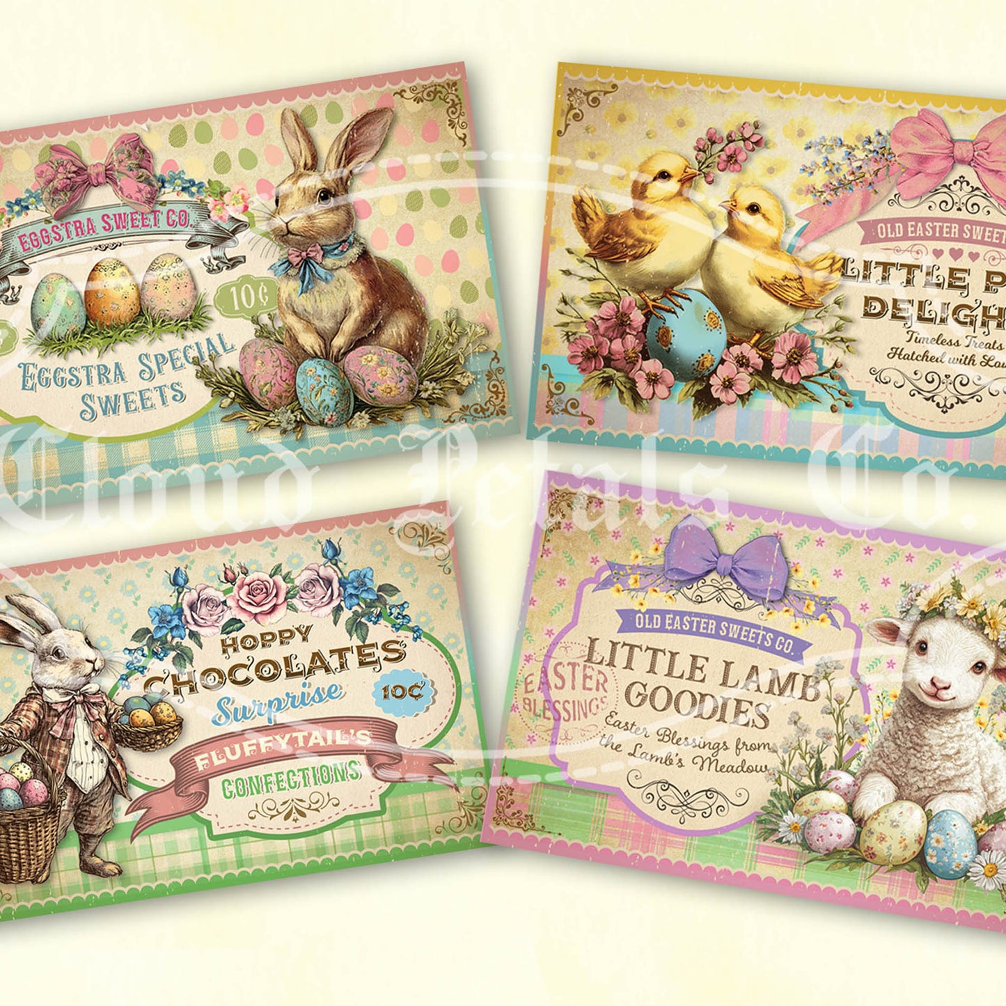 Vintage Victorian Easter labels