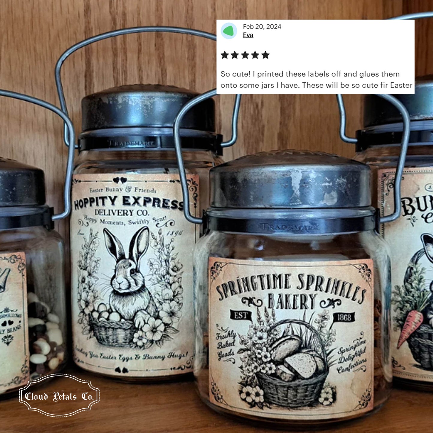 Vintage Easter Labels β Printable Bunny Bliss, Hoppity Express, Springtime Bakery & Sweet Bunny Bites
