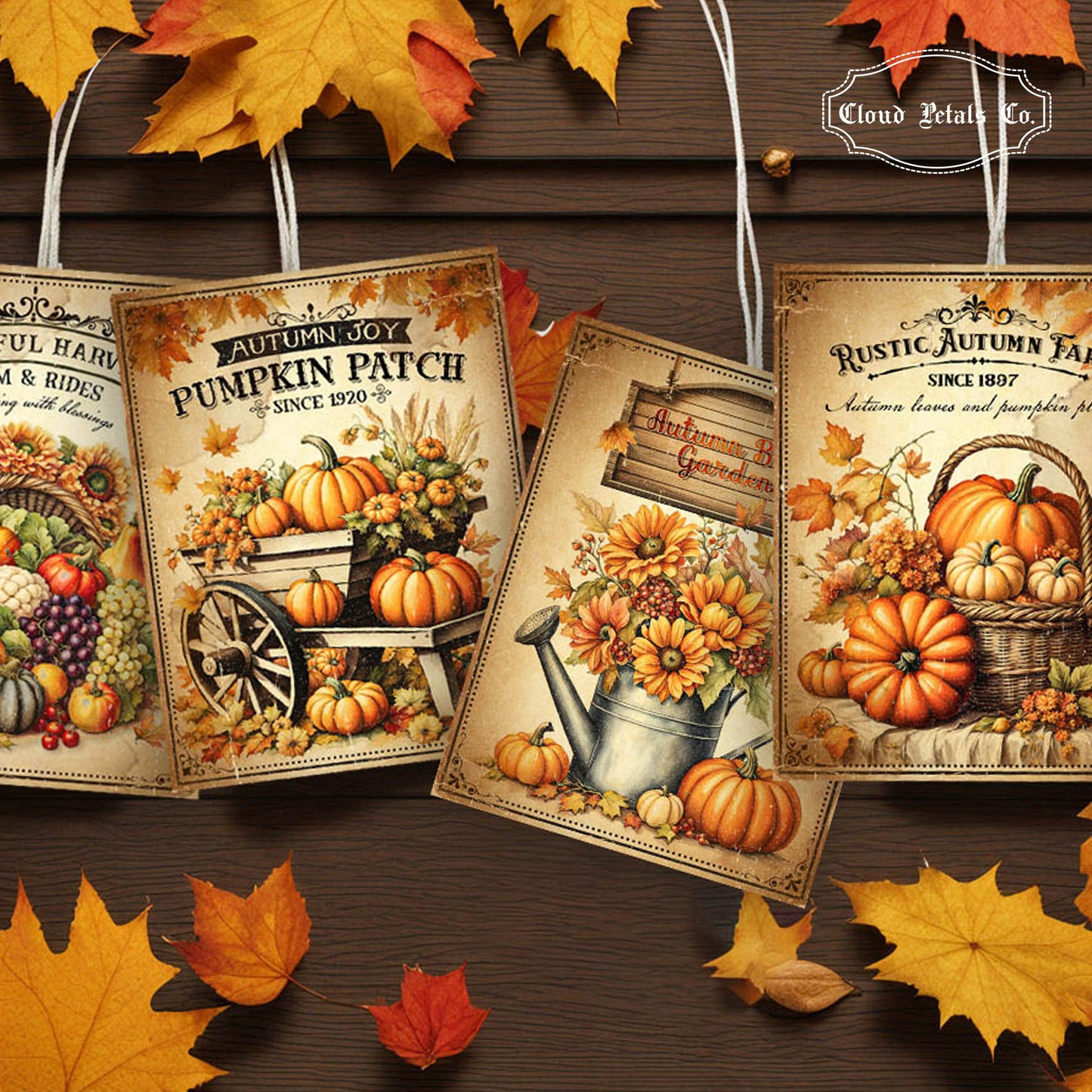 fall labels hanging tags