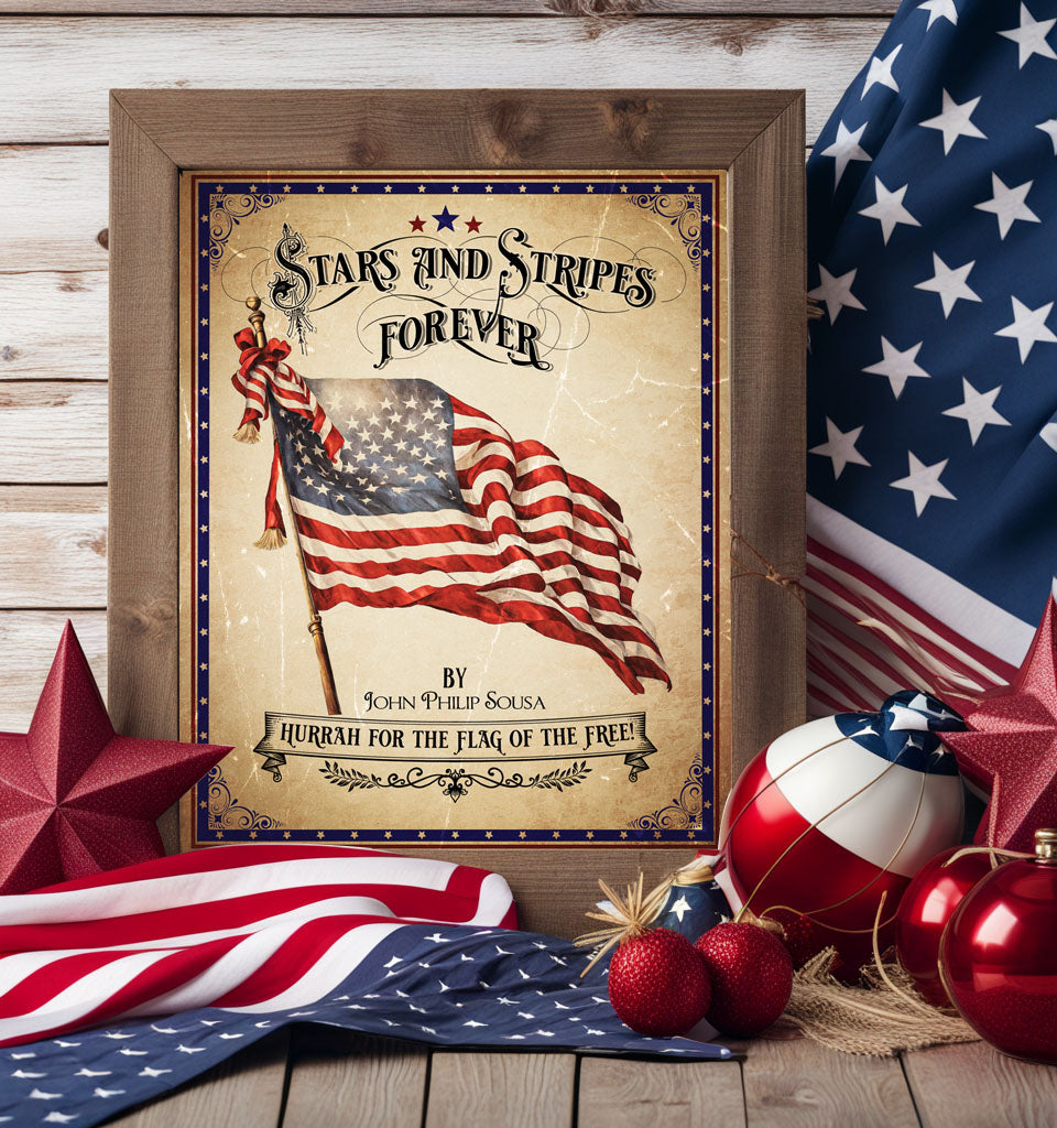 framed stars and stripes forever wall art