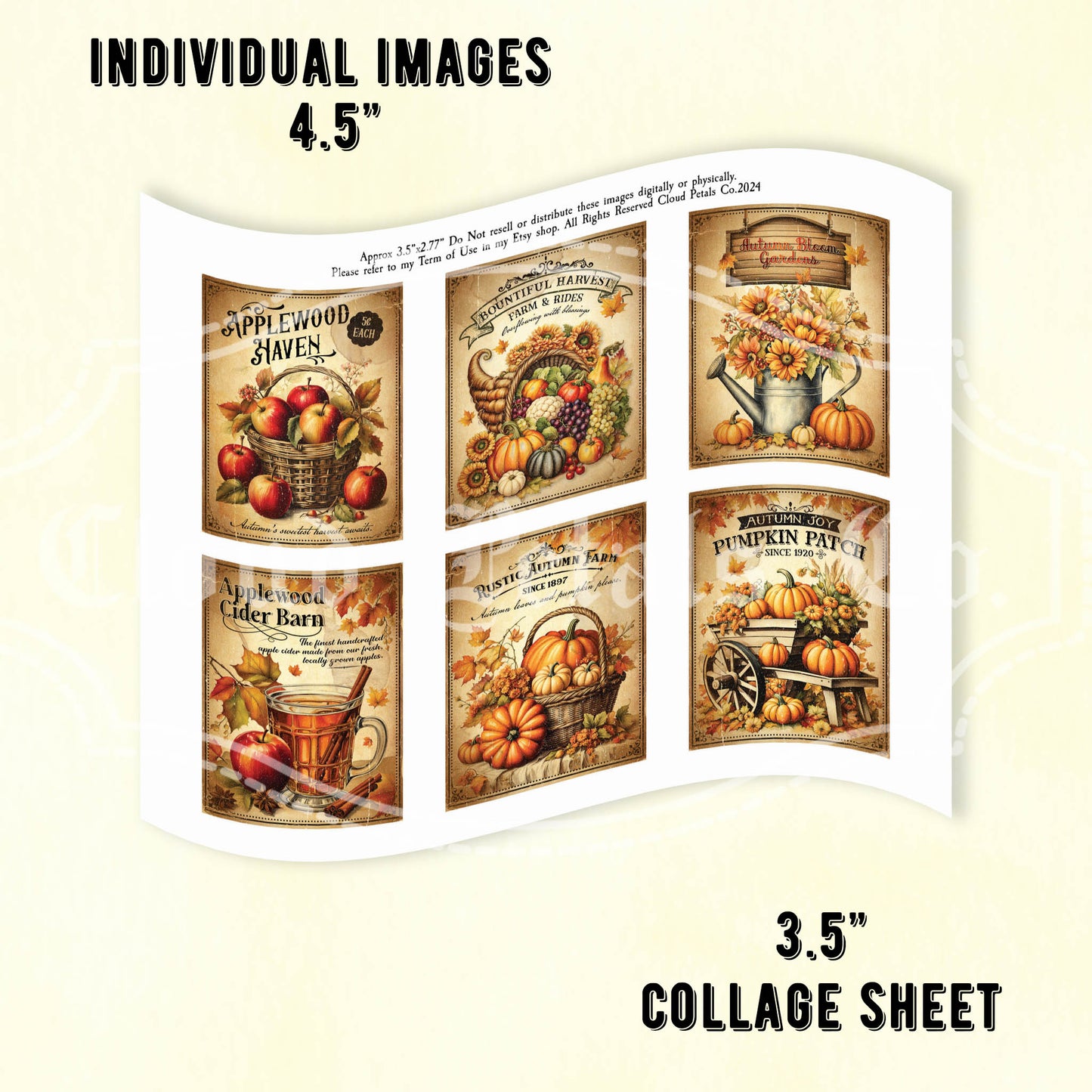 printable autumn fall labels collage sheet