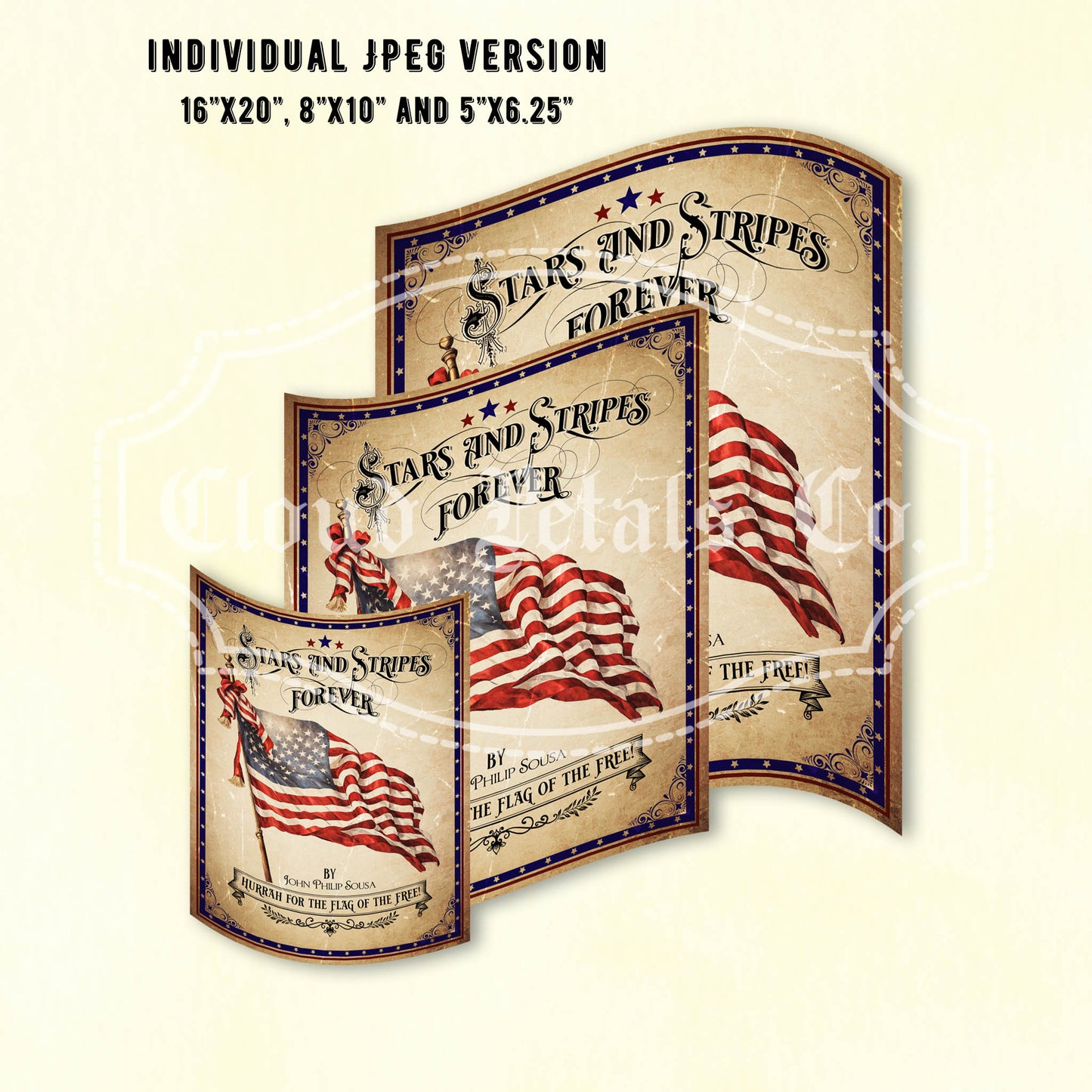 stars and stripes in 3 sizes