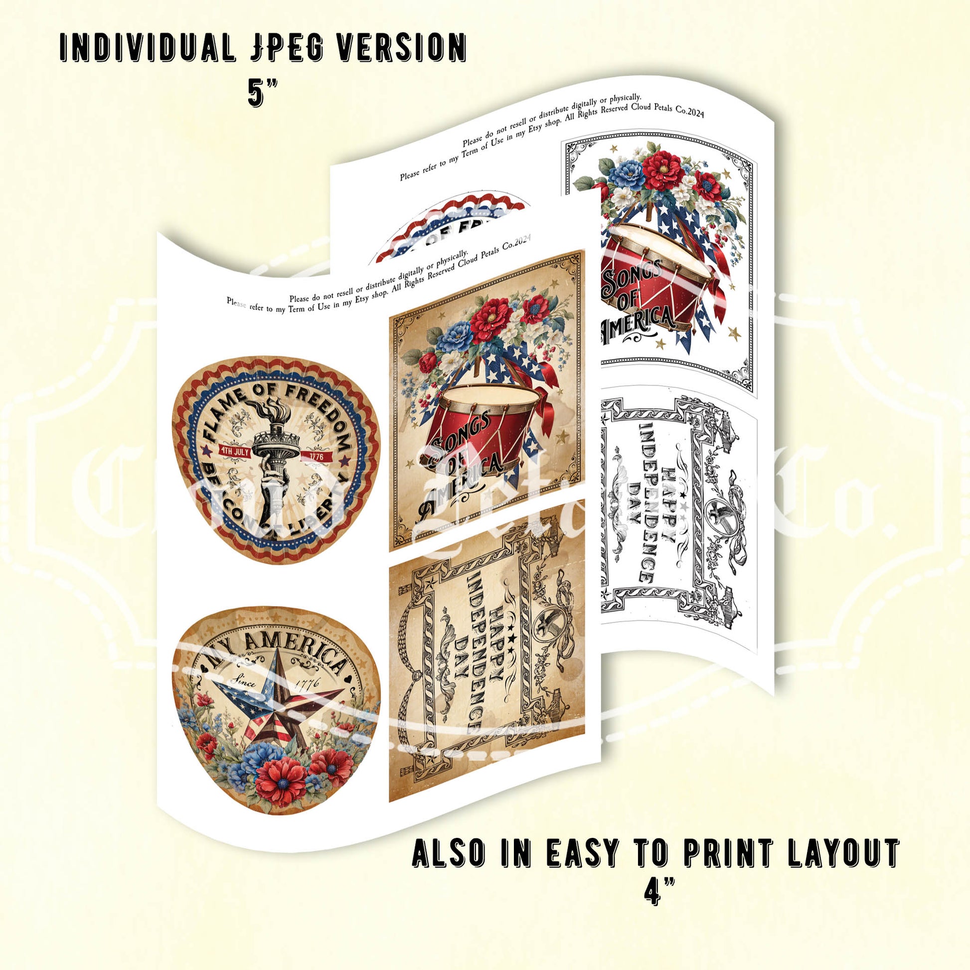 bundle of 4th of July labels