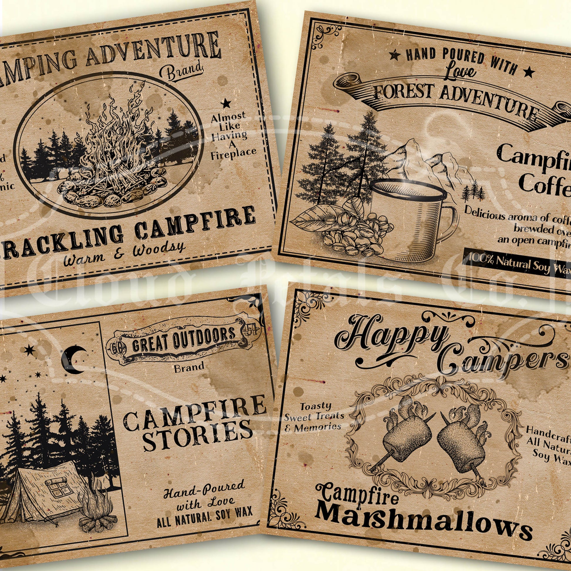 Campfire Candle Labels Printable