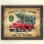Vintage Christmas Sign Printable – Red Truck & Tree Winter Wall Art PNG