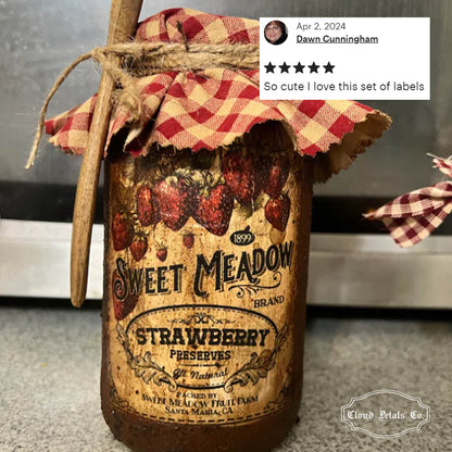 DIY craft of strawberry jam label on glass jar review