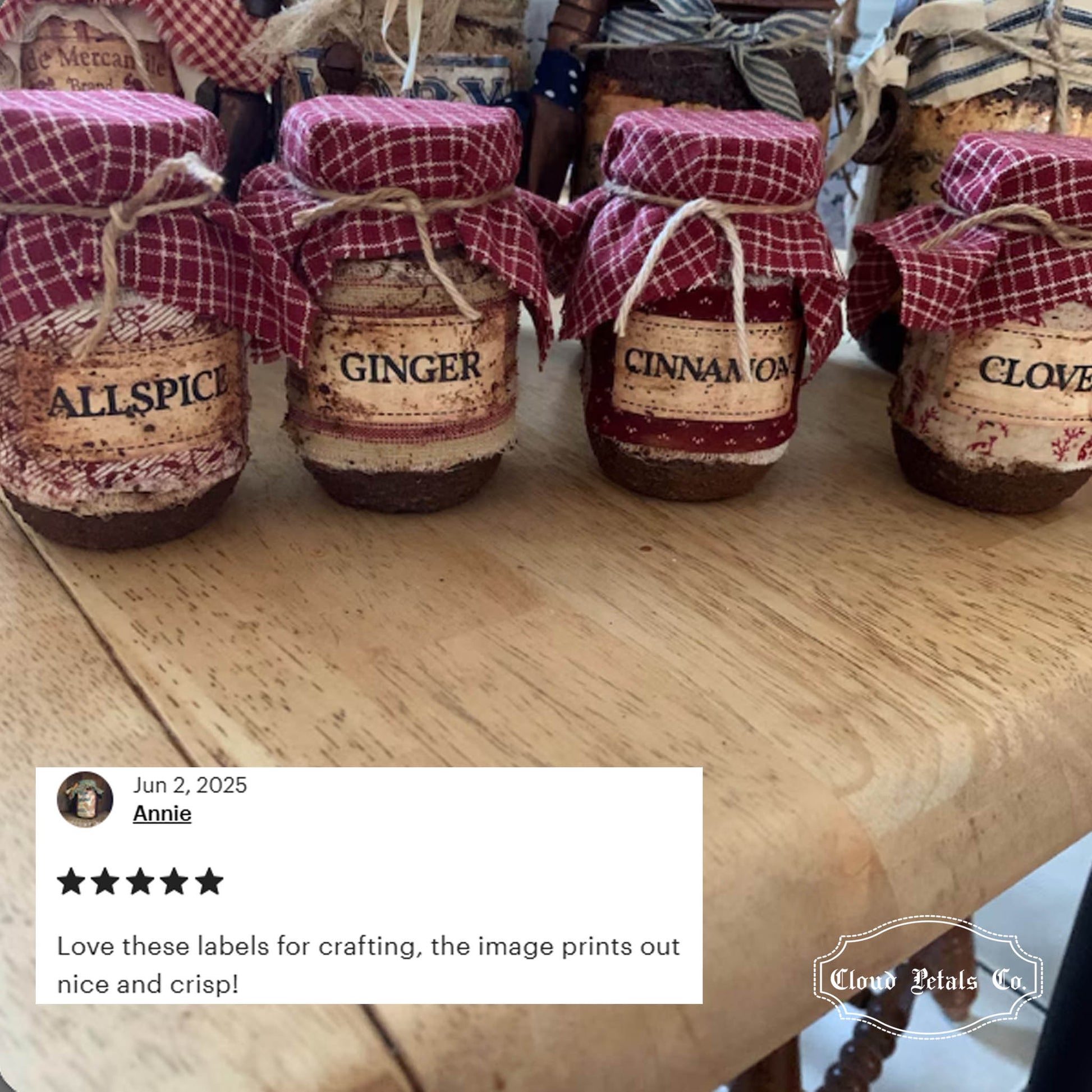 DIY craft spices labels on glass jar reviews