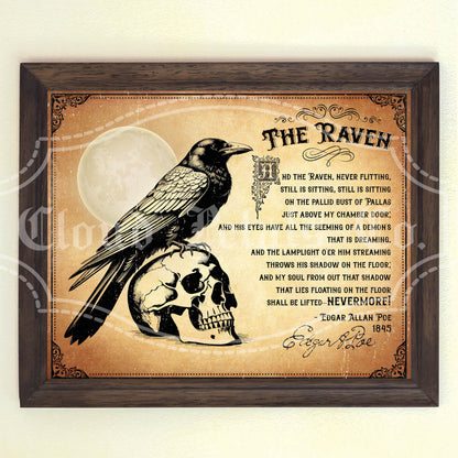 Edgar Allan Poe the raven wall art printable