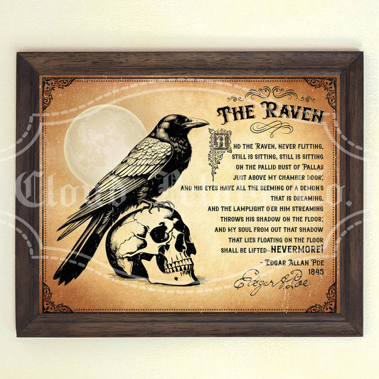Edgar Allan Poe the raven wall art printable