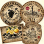 Printable Vintage Kitchen labels for cheese, goat milk, lemon curd and pancake syrup