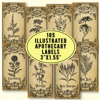 Printable apothecary herb labels