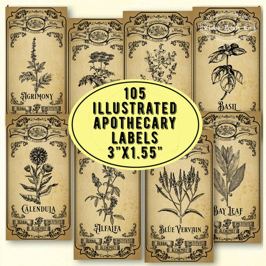 Printable apothecary herb labels