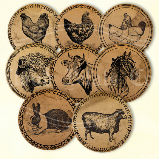 Printable farm animal tags