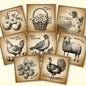 Printable farm animals and fruits tags