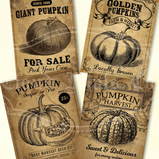 Printable pumpkin labels for fall