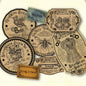 Vintage Steampunk Halloween Potion Labels – Printable Gothic Tags with Cat, Goggles, Key, Bird & Beetle