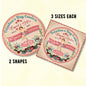 Vintage-style Valentine's Cupid Mix labels on a beige background with decorative elements.
