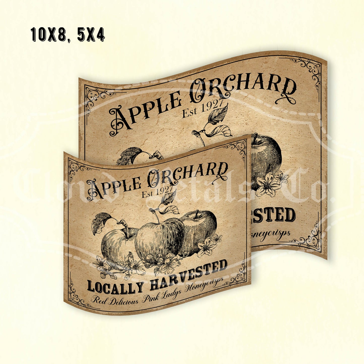 Vintage Apple Orchard Farm Sign – Printable Rustic Fall Wall Art & Harvest Decor