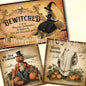 Bewitching Halloween Art – Victorian Witch, Mr. Jack-o’-Lantern & Ghost with Lamp