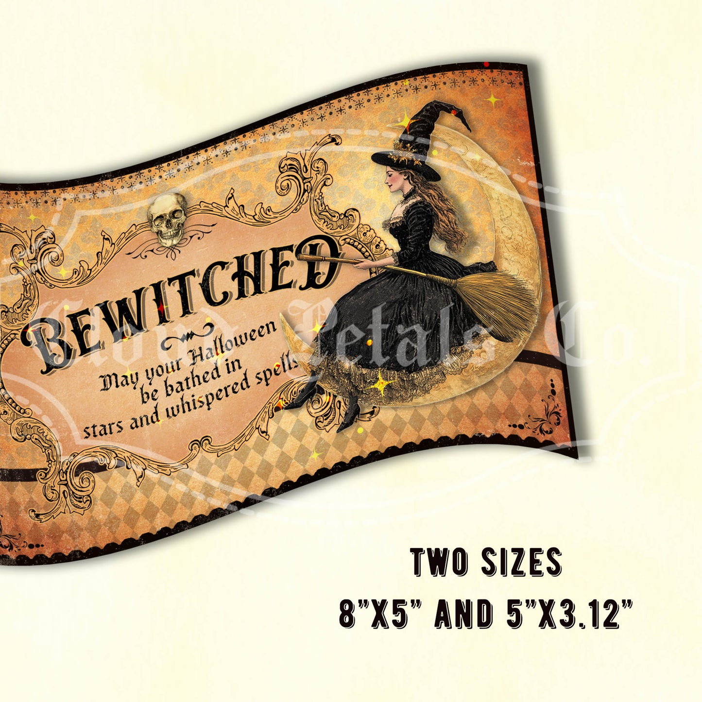 Bewitching Halloween Art – Victorian Witch, Mr. Jack-o’-Lantern & Ghost with Lamp