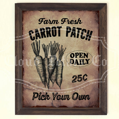 Primitive Carrot Patch Wall Art – Printable Farmhouse Easter Decor