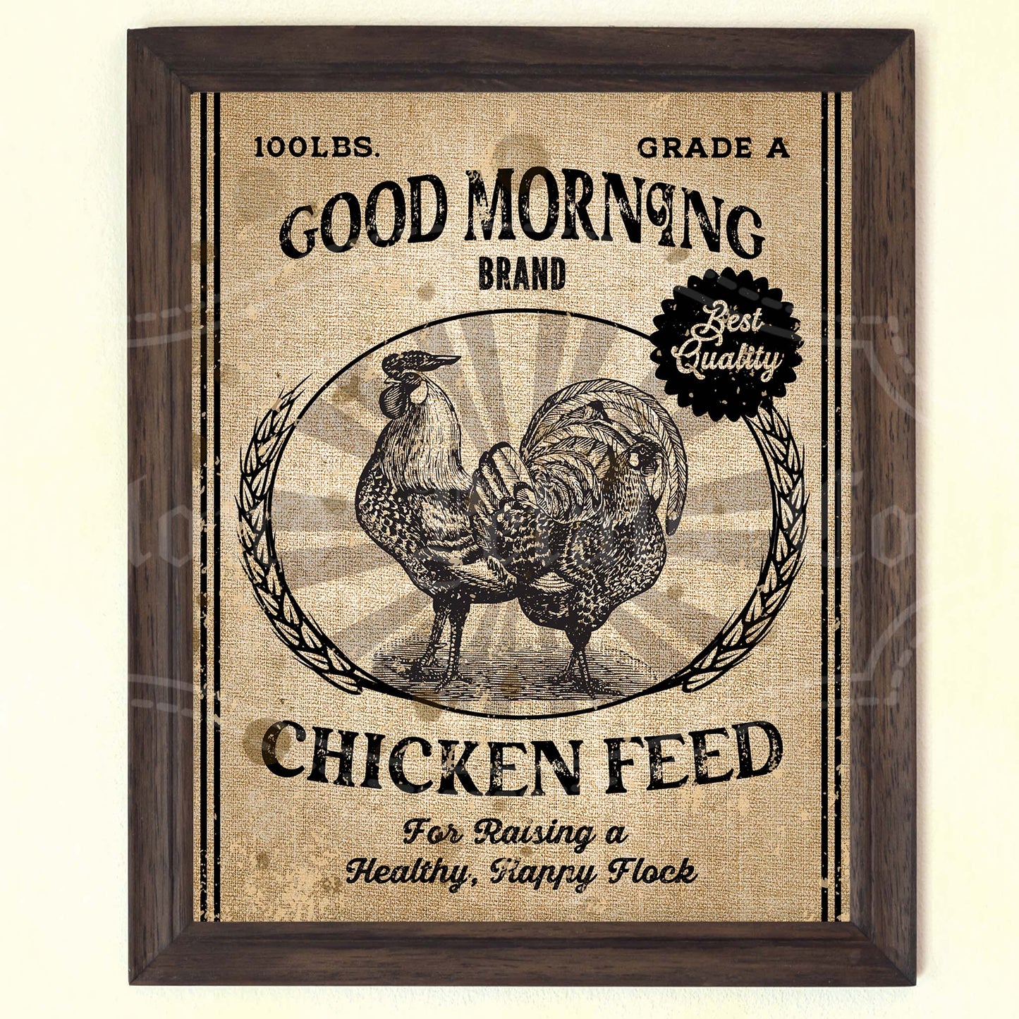 Vintage Farm Fresh Eggs Sign – Rustic Burlap Kitchen Wall Art (Printable Digital Download)