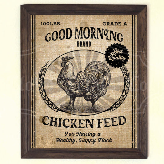 Vintage Farm Fresh Eggs Sign – Rustic Burlap Kitchen Wall Art (Printable Digital Download)