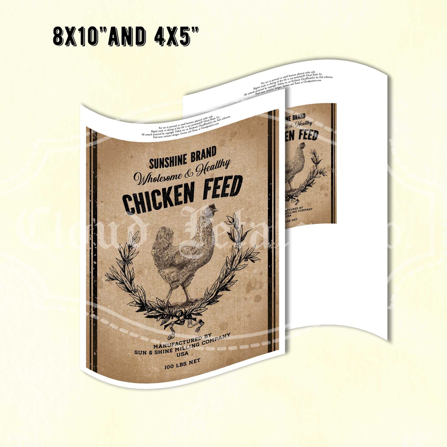 Vintage Chicken Feed Sign – Rustic Farmhouse Wall Art (Printable Digital Download)