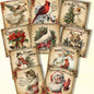 Vintage Christmas Square Labels – Printable Santa, Snowman, Angel & Holiday Animals