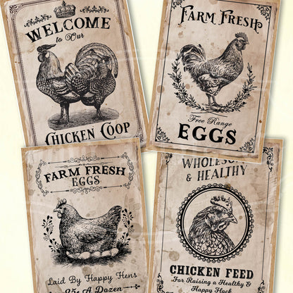 Vintage Style Chicken Tags Printable – Primitive Craft Labels