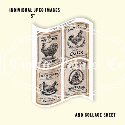 Vintage Style Chicken Tags Printable – Primitive Craft Labels