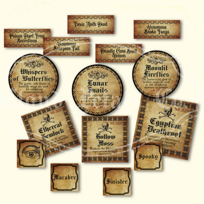Classic Monster Potion Labels Printable – Frankenstein, Zombie & More