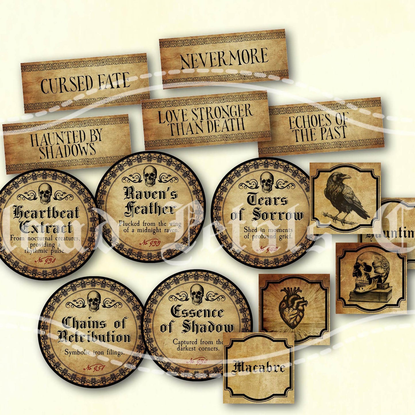 Edgar Allan Poe Halloween Potion Labels – Printable Gothic Decor