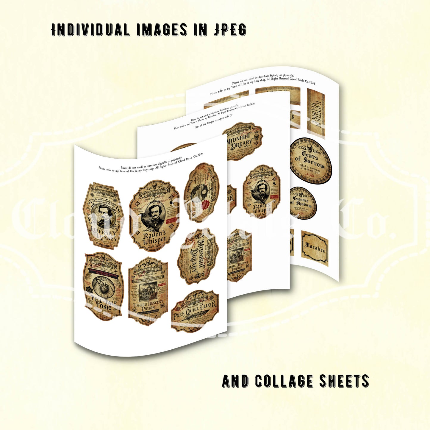 Edgar Allan Poe Halloween Potion Labels – Printable Gothic Decor