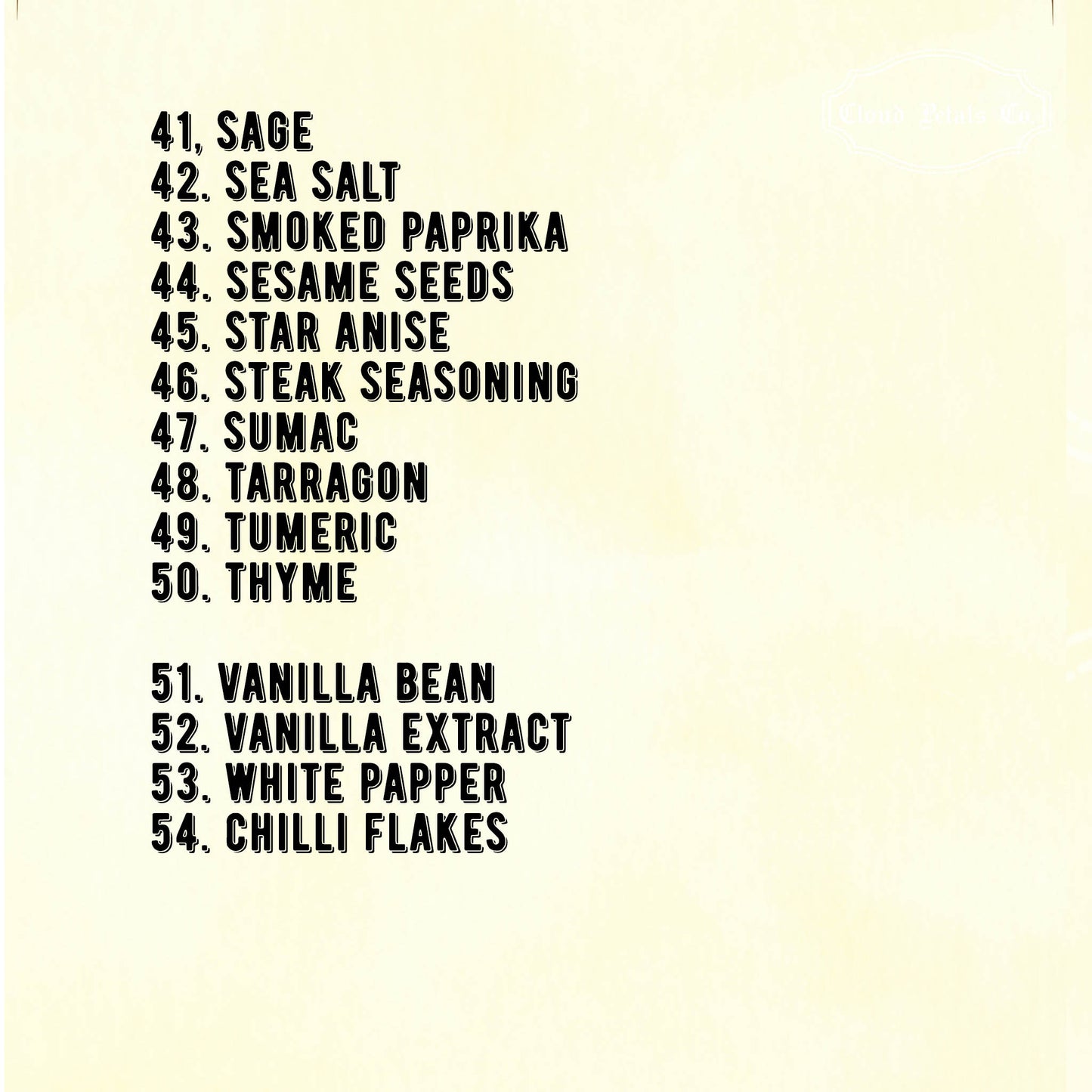 name of spices and herbs