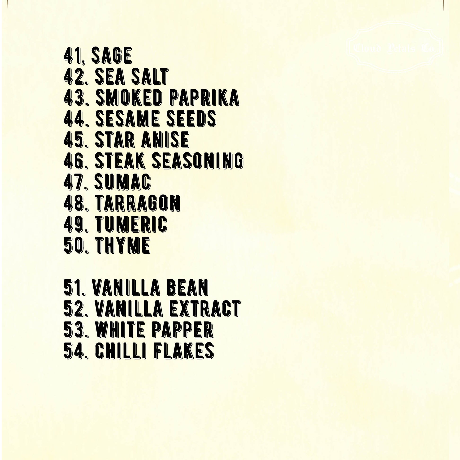 name of spices and herbs