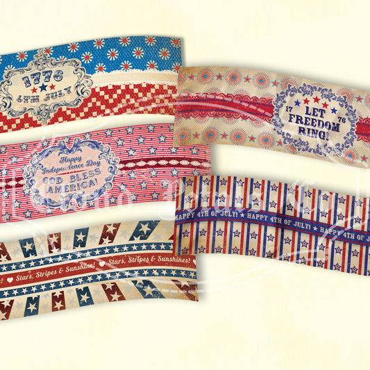 Vintage 4th of July Long Labels – Wrap-Around Printable Decor