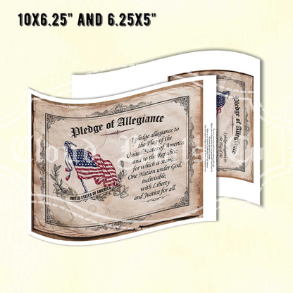 Pledge of Allegiance Wall Art Horizontal – Vintage Patriotic Printable
