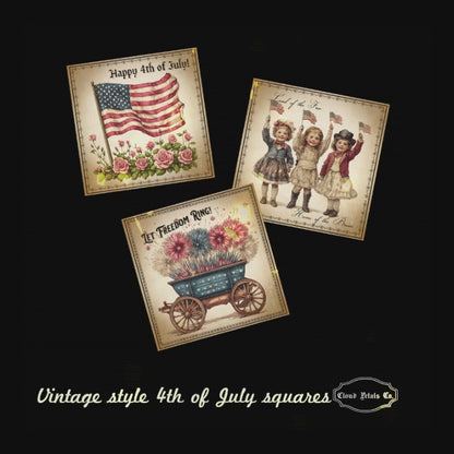 4th of July Square Images – USA Flag, Apple Pie, Picnic Basket & More