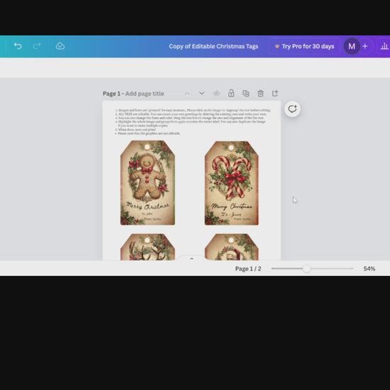 Canva Template for Christmas Gift tags