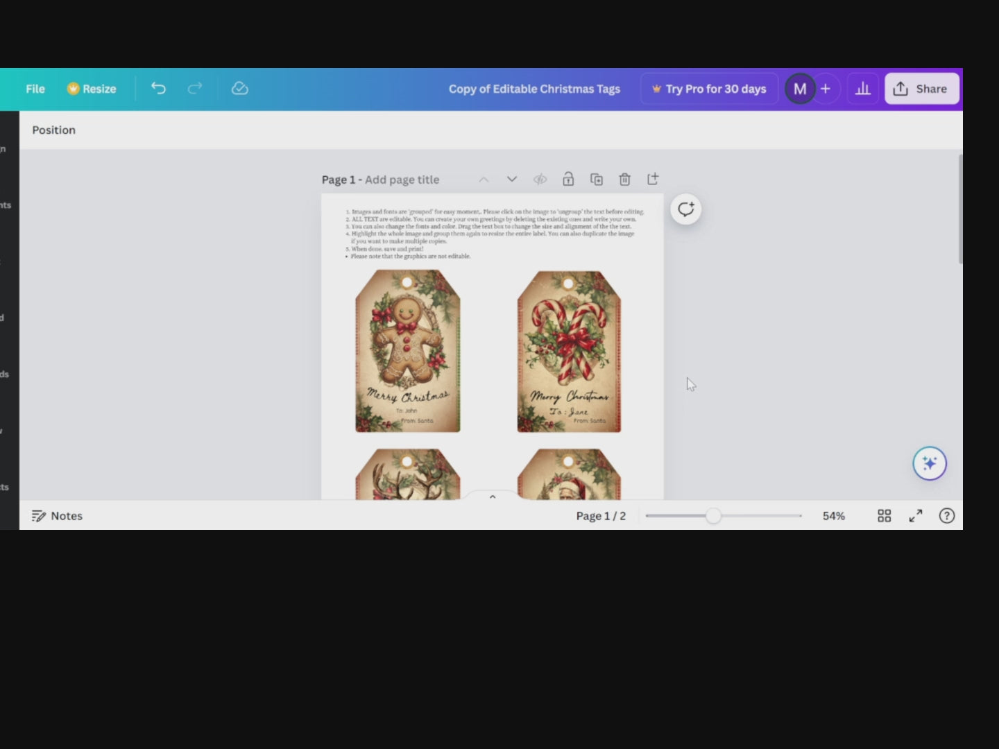 Canva Template for Christmas Gift tags