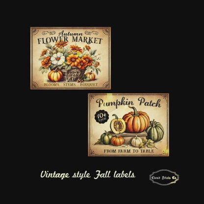 printable fall labels flower market farmers market pumpkin patch bakery shop video