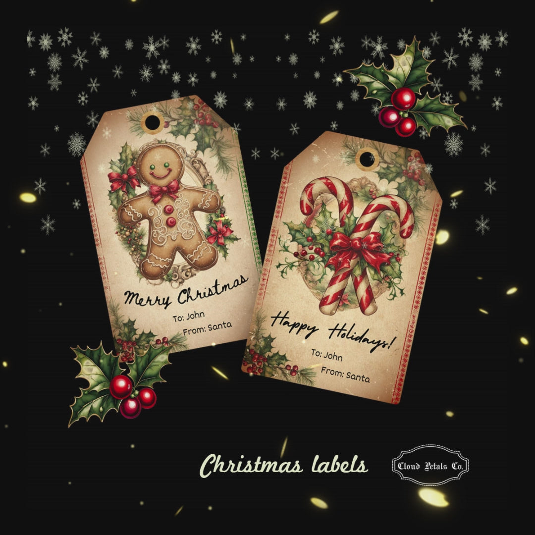 Video of Vintage Christmas Gift tags